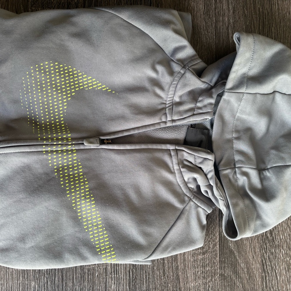 Nike Kids Gray Jacket with Yellow Accents